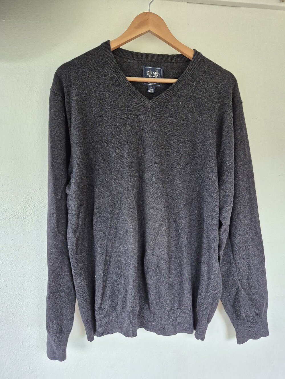Chaps By Ralph Lauren Cotton And Cashmere V Neck Sweater Medium